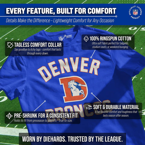 NFL Mens Womens Retro Gameday Tee, Officially Licensed Football Apparel