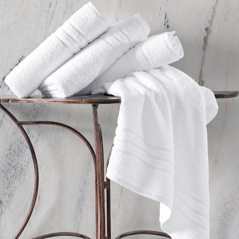 Hawmam Bath Linen Towels Large, Turkish Cotton, 4 Pack, White