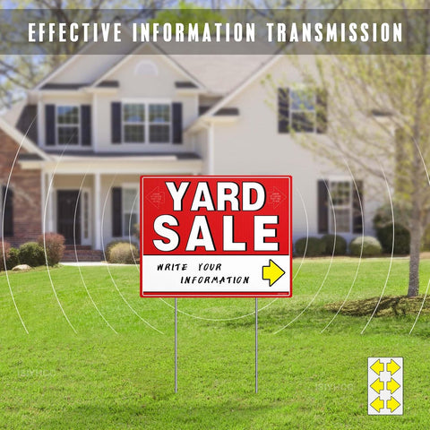 Yard Sale Signs Kit with Price Stickers (8 Pack), 3 Pcs Yard Sale Signs with Stakes, 5 Pcs Garage Sales Price Stickers, Directional Arrows Sign, Garage Sales Supplies, Large Prices Tags, Double Sided
