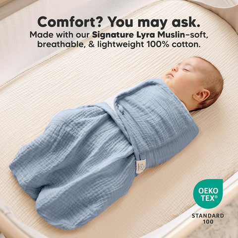 KeaBabies Muslin Baby Swaddles for Newborns, 3pk,100% Cotton (Slate, XS)