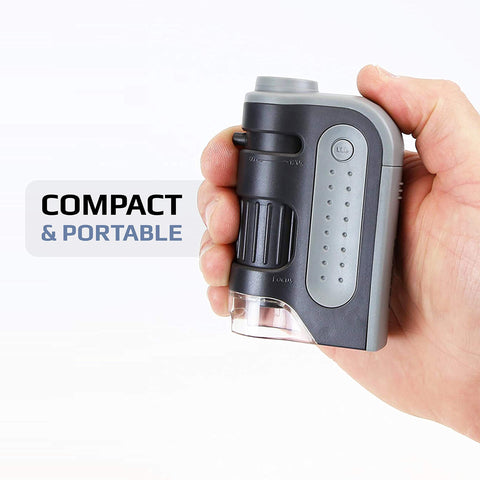 Carson MicroBrite Microscope Kit, 60x-120x LED Pocket Microscope for Adults or STEM Education, Pro Includes Adapter with CarsonCam Phone App Converts into Powerful Handheld Digital Microscope (MM-350)