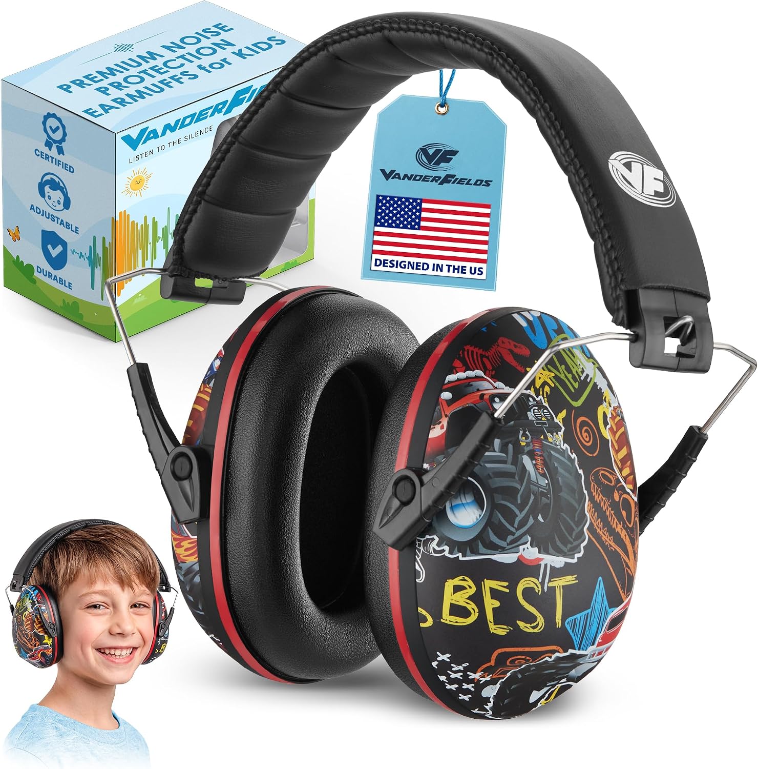 Kids Noise Canceling Headphones - 33 dB (2K Hz) - Ear Protection Earmuffs