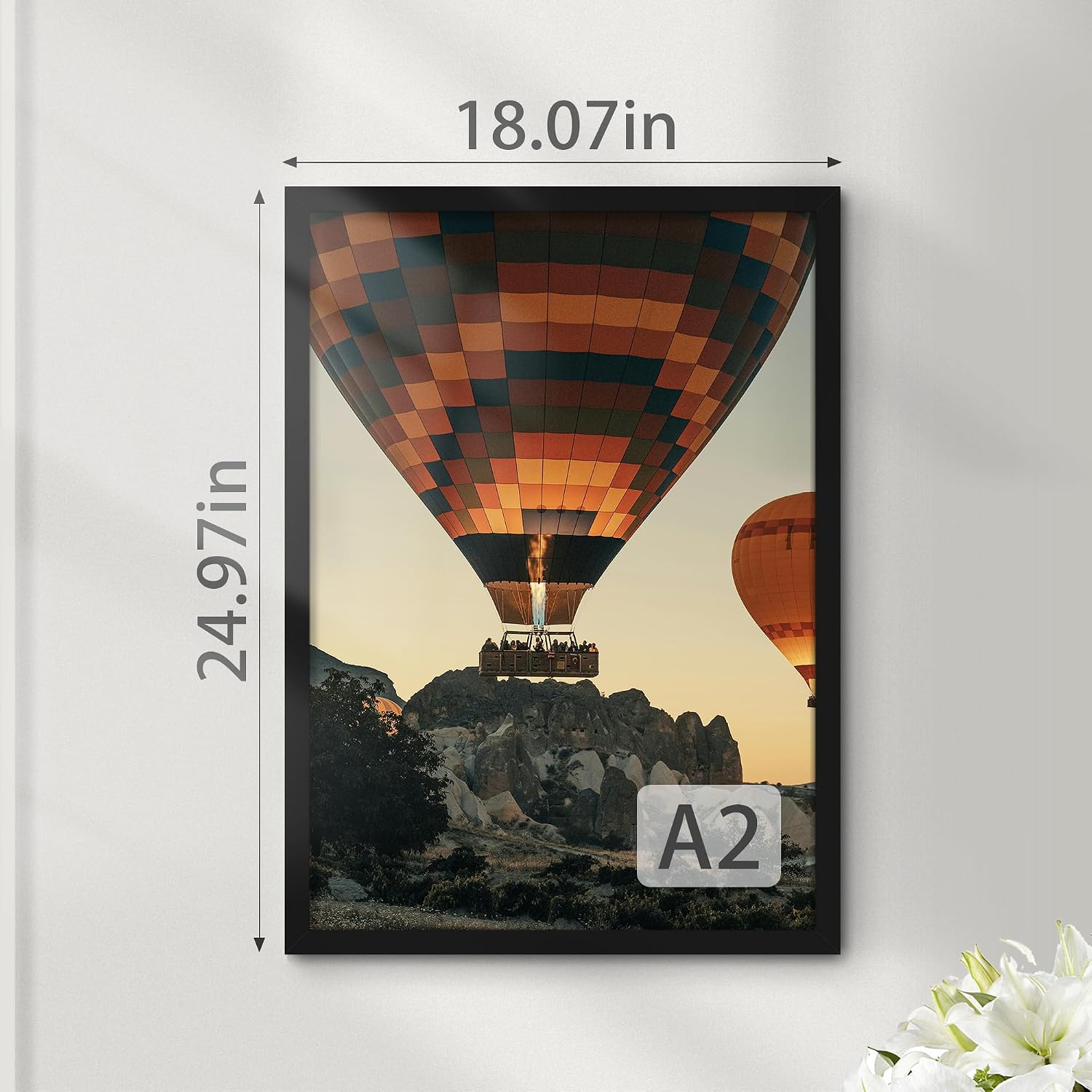 A2 Picture Frame Black, 16.5x23.4 Poster Frame, Wall Mount, 1 Pack