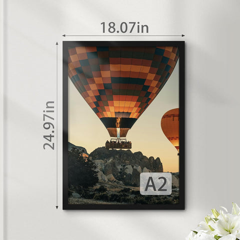 A2 Picture Frame Black, 16.5x23.4 Poster Frame, Wall Mount, 1 Pack