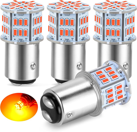 iFunyLED 4PCS 1157 LED Bulb Brake Tail Light 12V-24V Super Bright 2357 2057 7528 BAY15D LED Replacement Light Kit Set for Car Tail Brake Turn Signal Lights - Brilliant Red