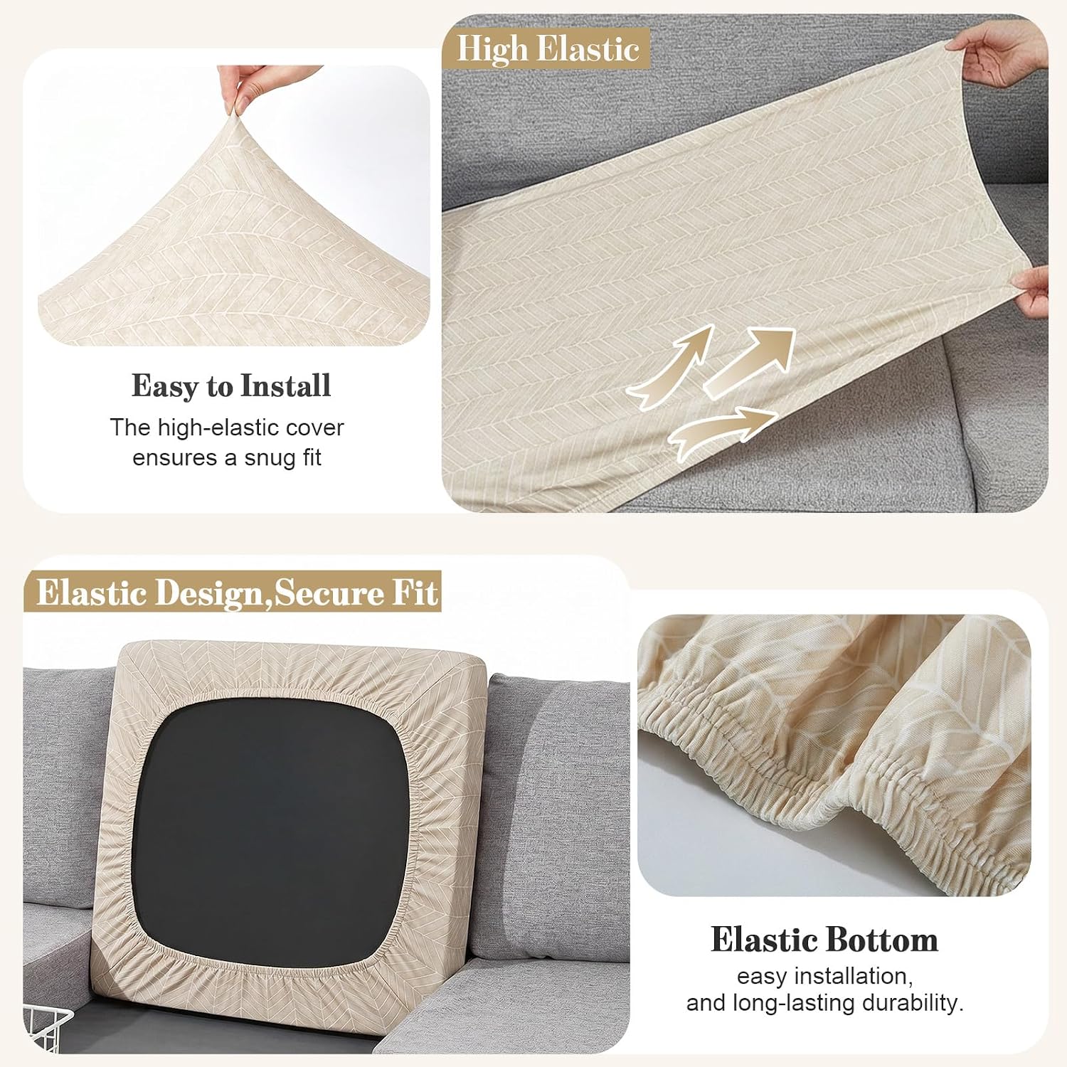 8Pcs Patio Cushion Covers Stretch Outdoor Furniture Protector Slipcovers