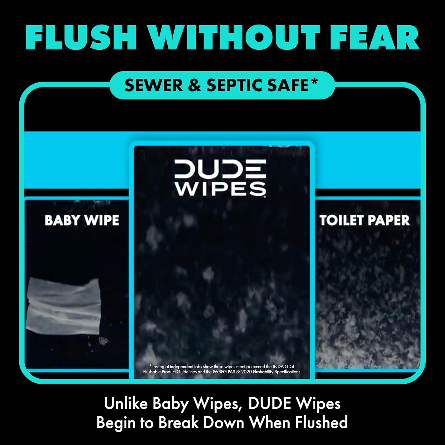 DUDE Wipes On-The-Go Mint Chill Adult Flushable Travel Wipes, 30 Count