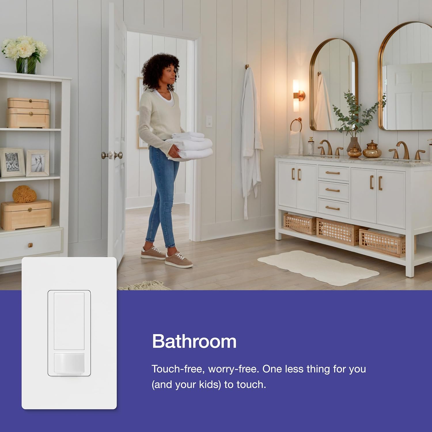 Lutron Motion Sensor Light Switch, 2 Amp Single Pole, for Any Bulb