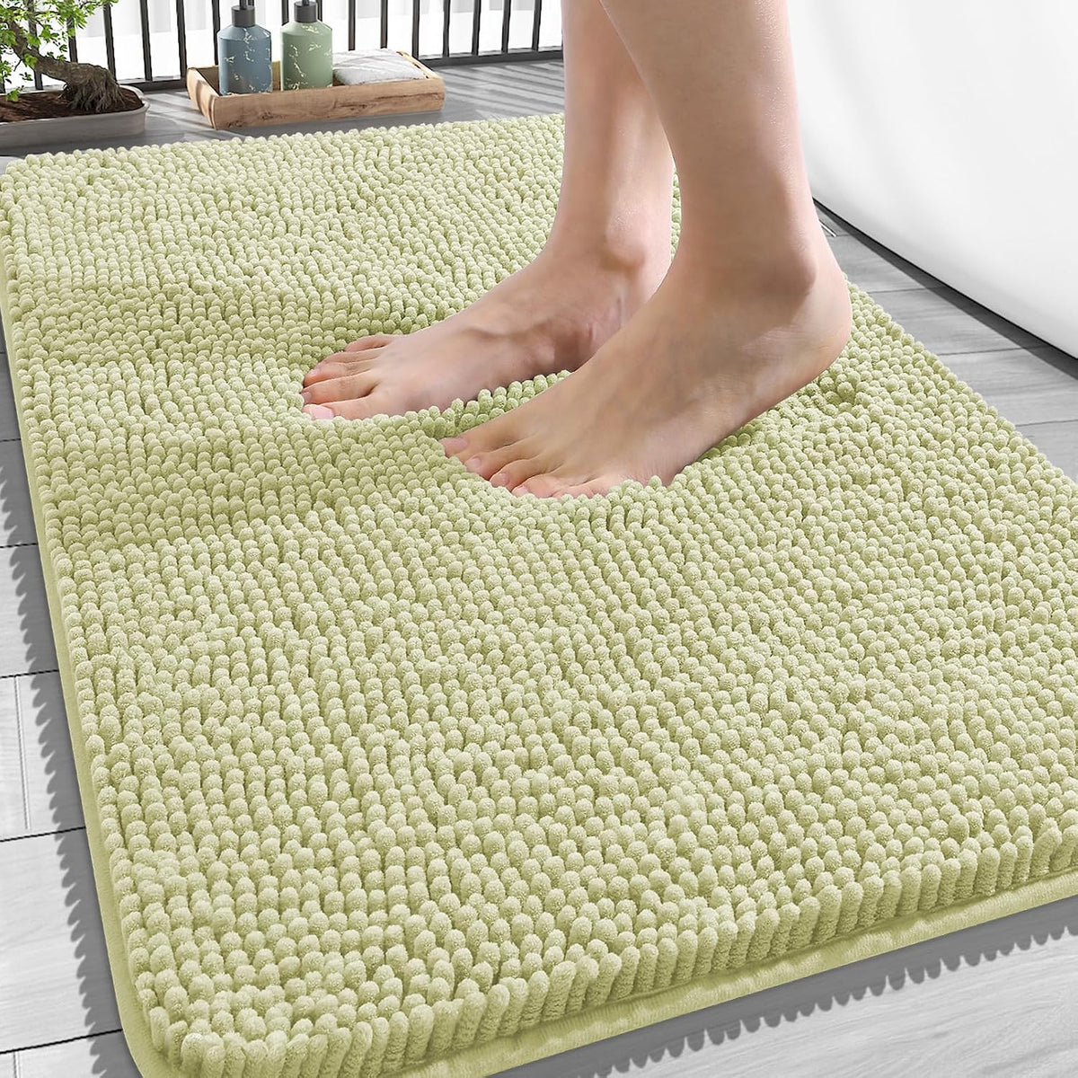 OLANLY Bathroom Rugs 34x21, Extra Soft Absorbent Chenille Bath Rugs
