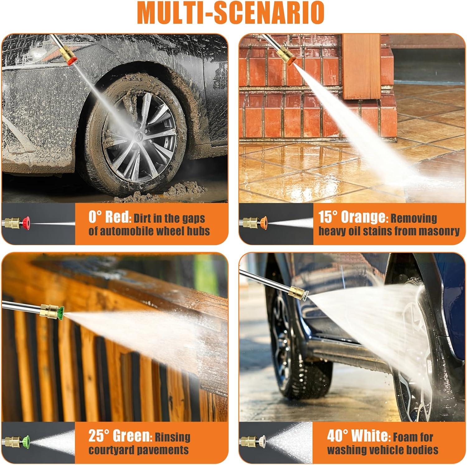 Electric Pressure Washer 4500PSI 2.8 GPM with Anti-Tipping Technology
