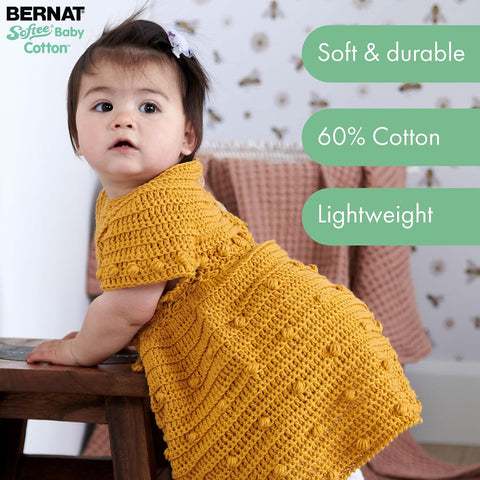Bernat Softee Baby Cotton Yarn for Crocheting Soft, Cotton, 3-Pack