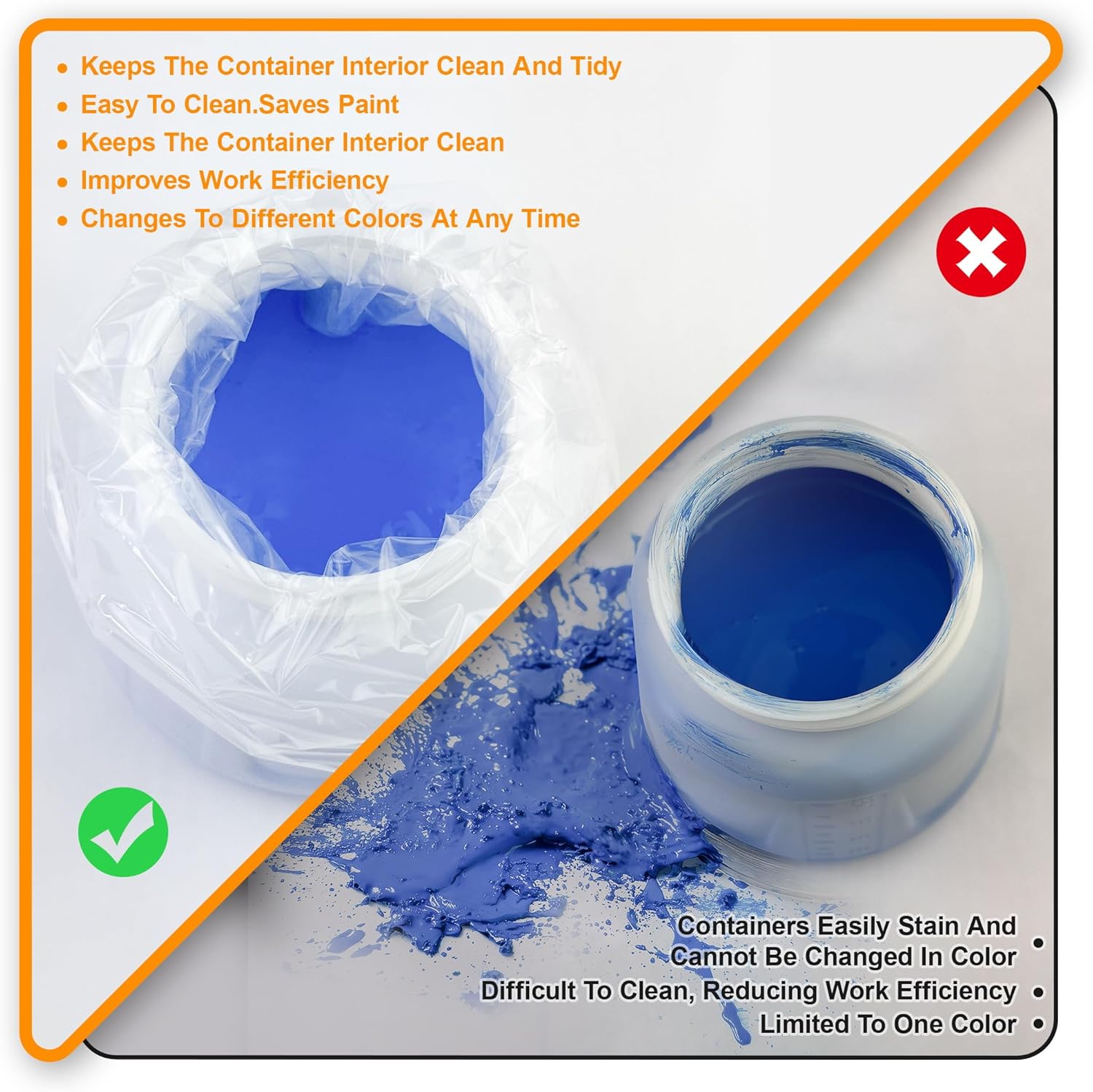 100PCS Paint Sprayer Cup Liners, 7.8" x 11.8" Disposable Paint Sprayer Bags, Replacement Canister Liners for Wagner Spray Gun & Other Paint Sprayers – Easy Cleanup for Painting Projects