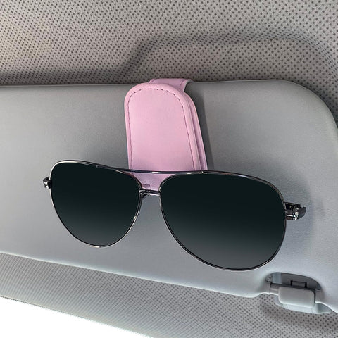 Sunglass Holder for Car, Visor Sunglasses Holder Clip Magnetic Leather