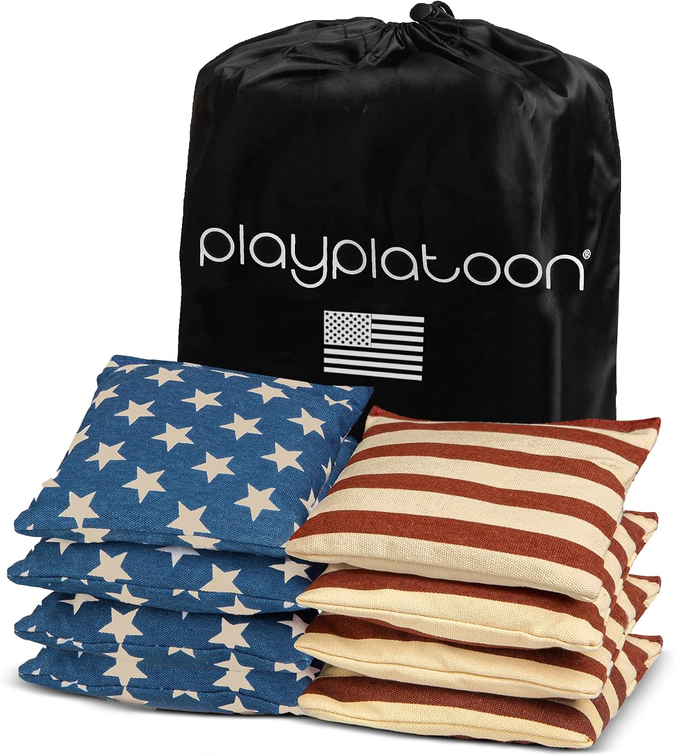 Play Platoon Cornhole Bags Set of 8 Regulation Size & Weight Duck Cloth
