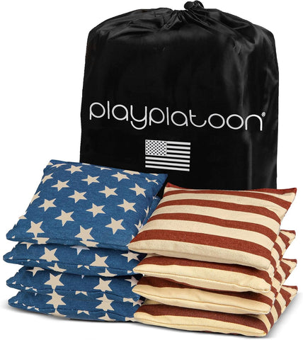 Play Platoon Cornhole Bags Set of 8 Regulation Size & Weight Duck Cloth