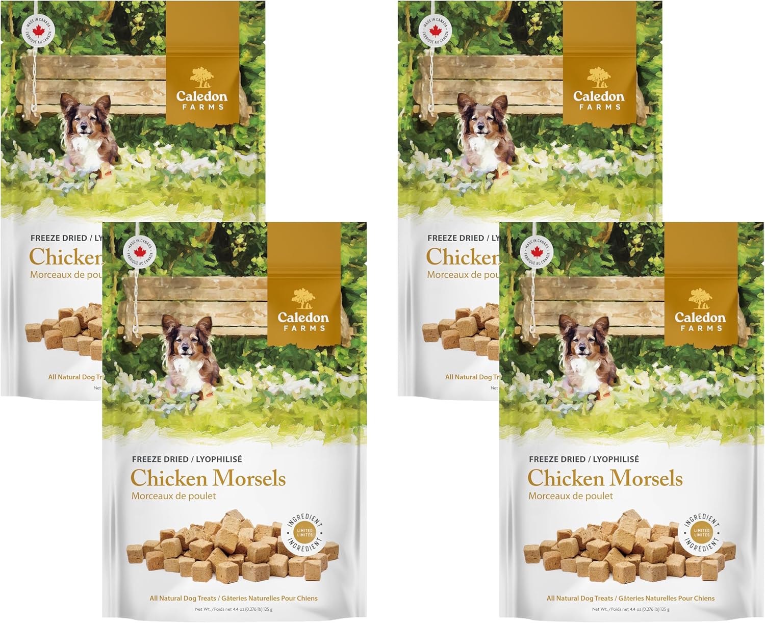 Caledon Farms Chicken Morsels Dog Treats: 125G/4.4OZ (Pack of 4)