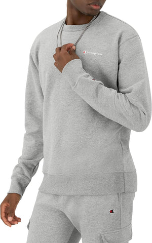 Champion Men's Crewneck Fleece Sweatshirt, Standard Fit, Midweight, Script Logo, Available in Regular and Big & Tall