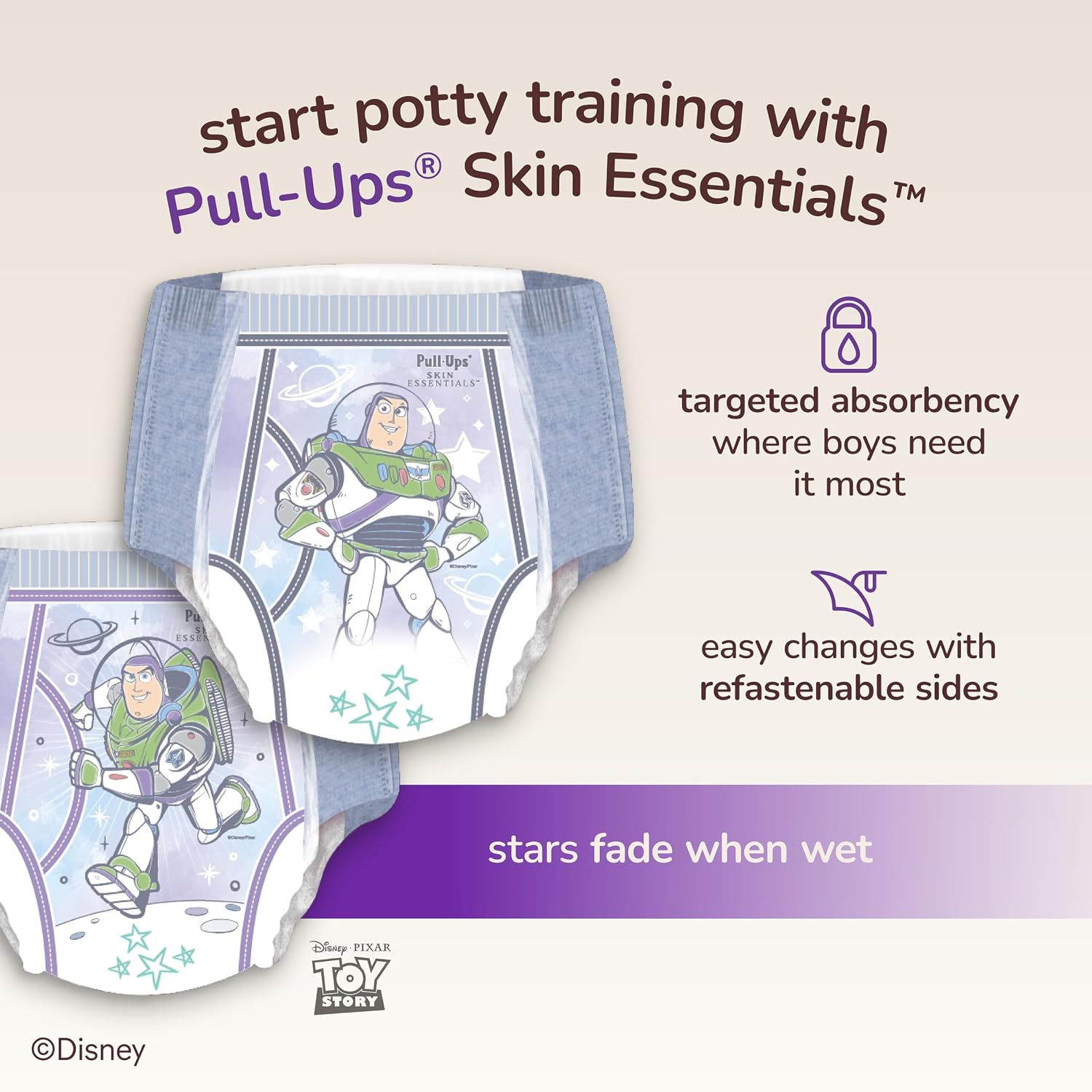 Pull-Ups Boys Skin Essentials Training Pants, 2T-3T, 18 Ct