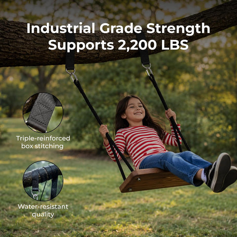 MalloMe Tree Swing Straps & Hammock Straps for Trees – Multi-Purpose Hanging Kit, Heavy Duty Adjustable Tree Strap for Hammocks, Swings & Outdoor Use, Safe for Branch or Between 2 Trees