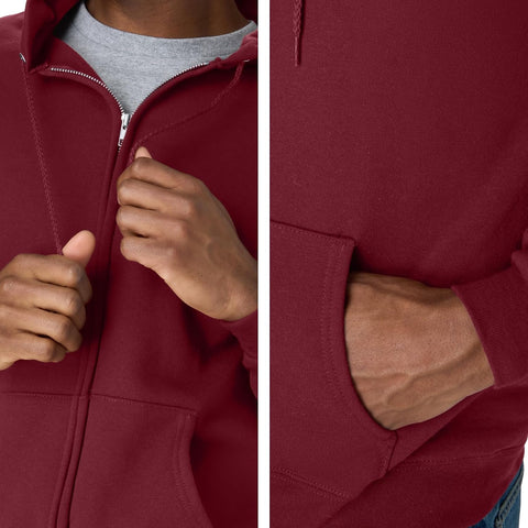 Hanes Men's Zip-up Hoodie, Ecosmart Fleece Full-zip Hoodie for Men, Hooded Sweatshirt