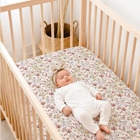lulumoon Muslin Crib Sheets for Baby: Snug Fitted for 52x28 Crib Mattress