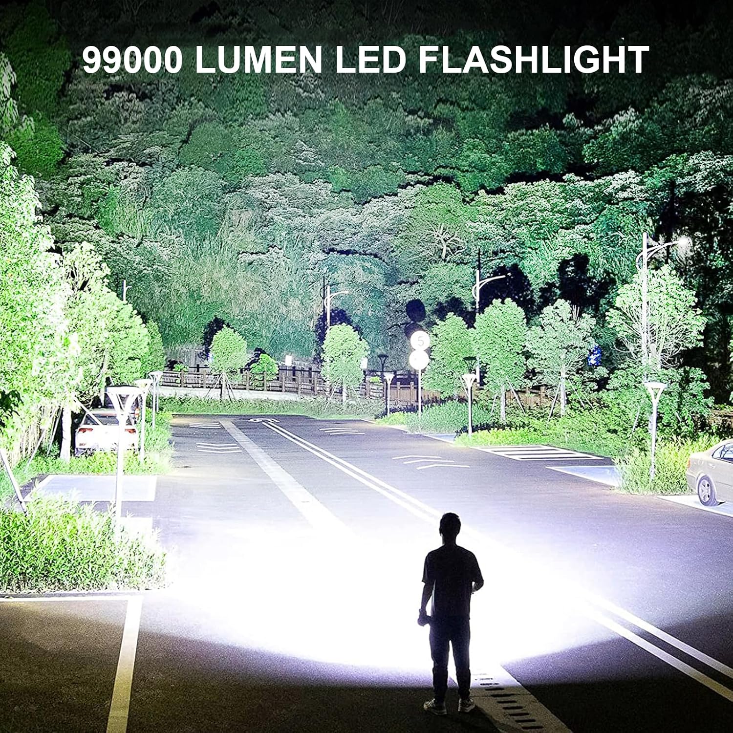 Lylting Rechargeable LED Flashlights High Lumens, 99,000 Lumens Super Bright Flashlight with 5 Modes & Waterproof, Powerful Handheld Flashlight for Camping Emergencies