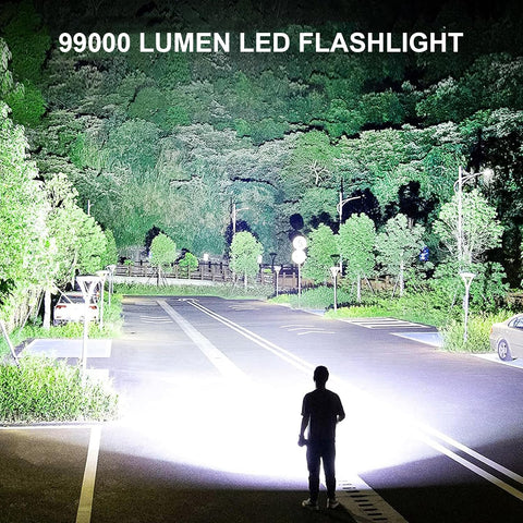 Lylting Rechargeable LED Flashlights High Lumens, 99,000 Lumens Super Bright Flashlight with 5 Modes & Waterproof, Powerful Handheld Flashlight for Camping Emergencies