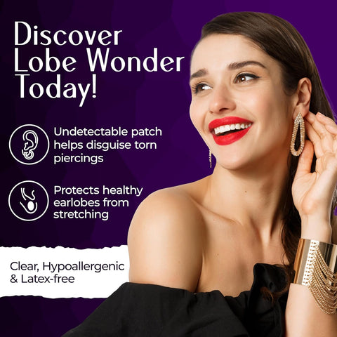 Lobe Wonder The ORIGINAL Earring Support Patches – 60 Clear & Latex-Free