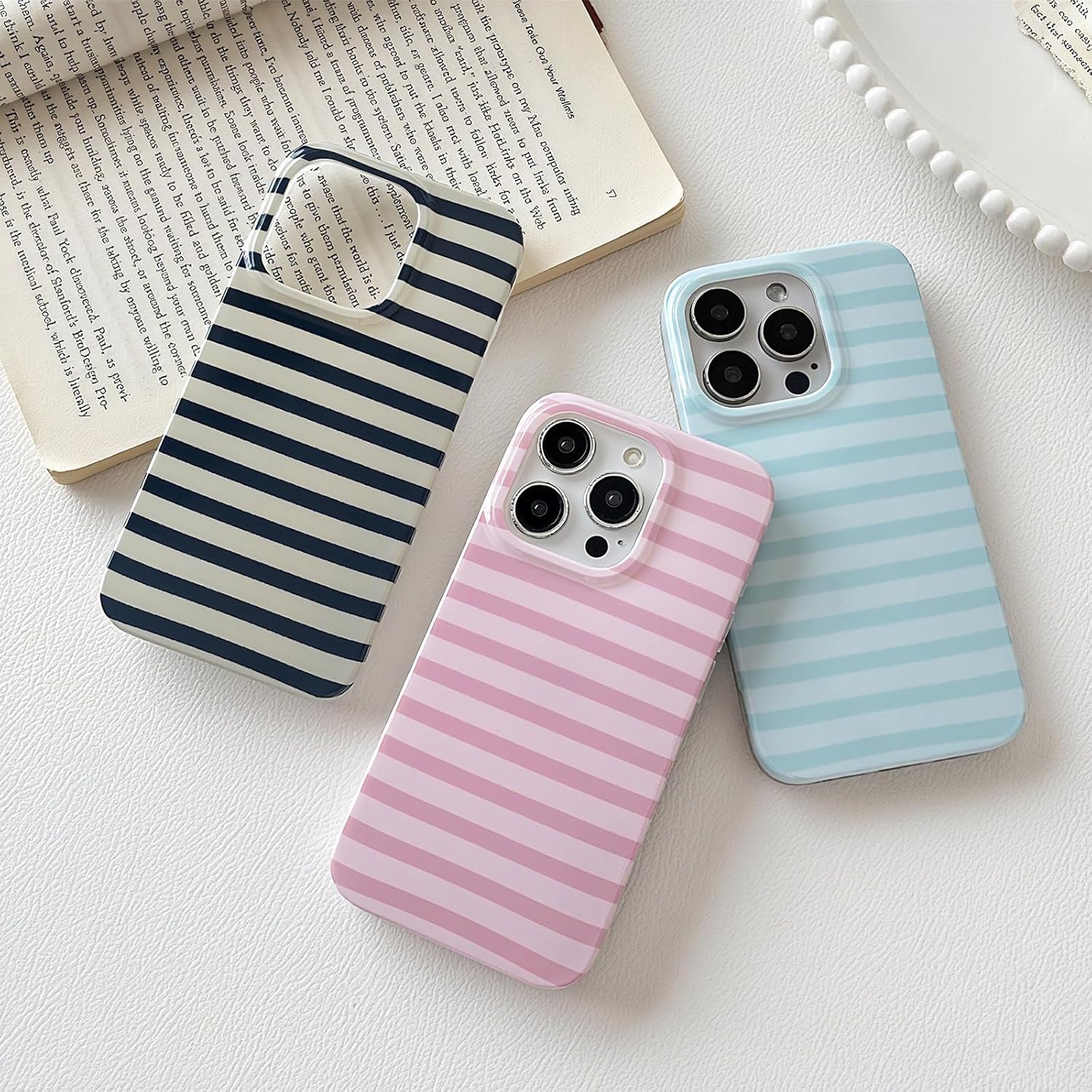 ZTOFERA Cute Vertical Striped Case for iPhone 13 Pro,Pink