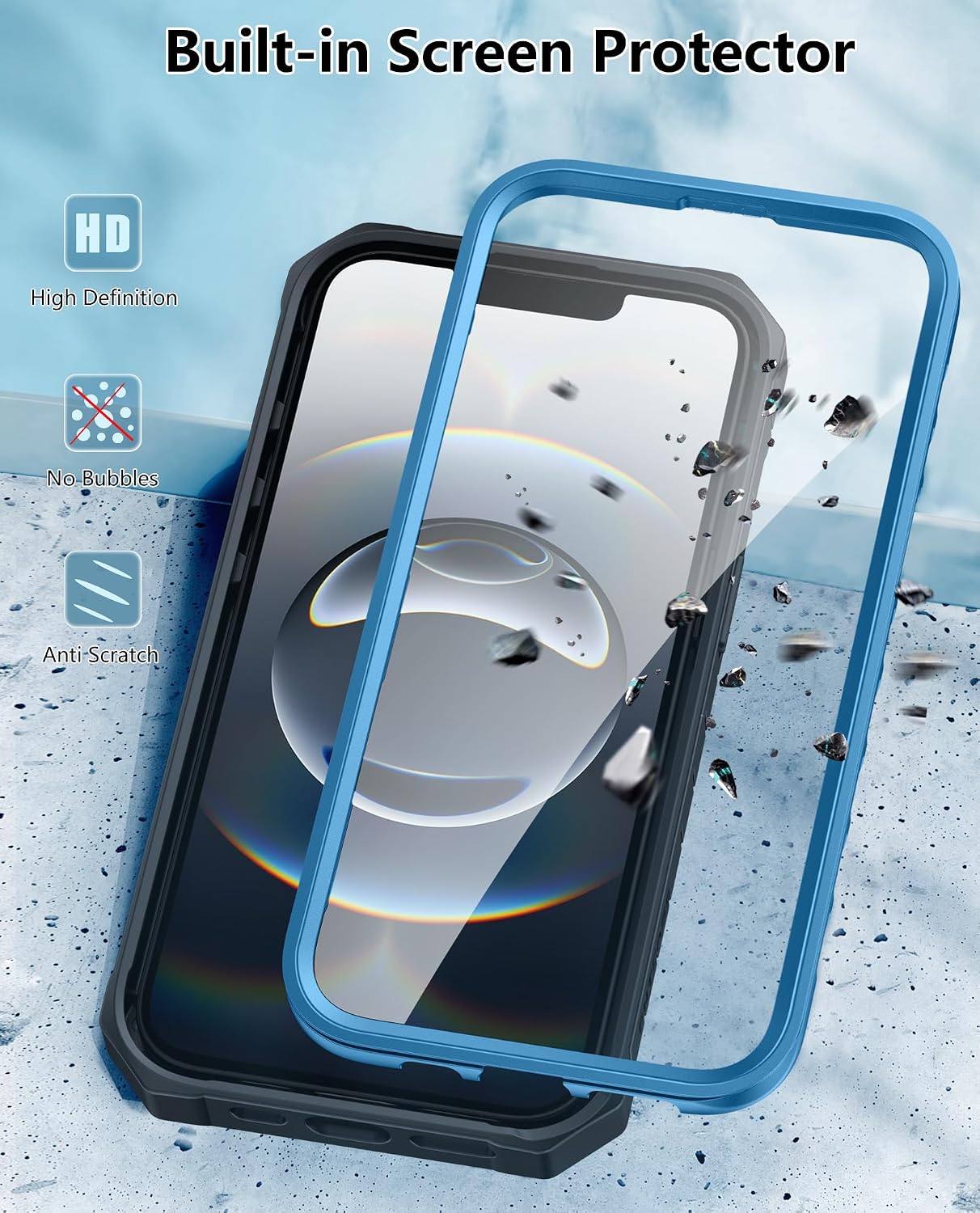 FNTCASE for iPhone 16e Case, with Belt Clip, with Built-in Screen Protector