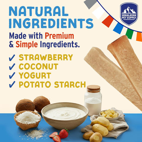 Himalayan Dog Chew Yogurt Sticks, Probiotic Dog Treats, Strawberry 5 Treats