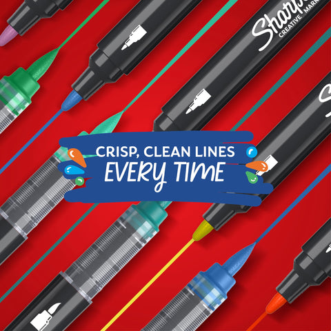 Sharpie Acrylic Creative Markers, Bullet Tip, Vibrant Assorted Colors, Non-Bleeding Water-Based Ink, Pack of 12