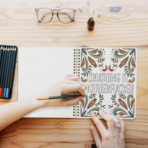 Beautiful Coloring Book Set of 2 for Adult Relaxation with Floral Designs