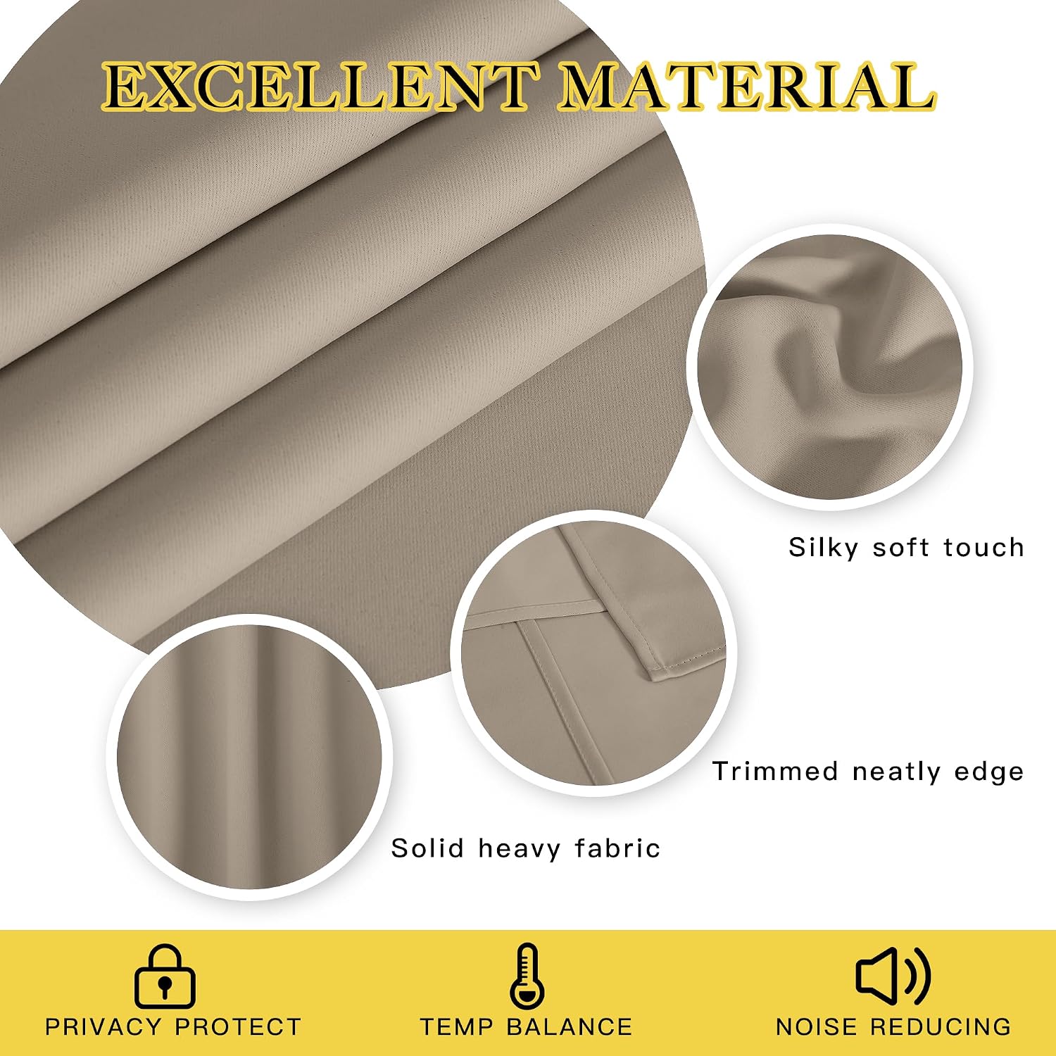 NICETOWN Door Curtain for Closet Doors 80 Inches Long 1 Panel, Blackout Doorway Curtain for Open Closet Bedroom, Room Divider Living Room for Privacy (Taupe, 1 Panel, 46W x 80L)
