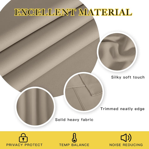 NICETOWN Door Curtain for Closet Doors 80 Inches Long 1 Panel, Blackout Doorway Curtain for Open Closet Bedroom, Room Divider Living Room for Privacy (Taupe, 1 Panel, 46W x 80L)