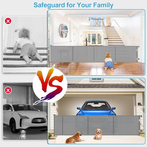 EZIGO 180 Inch Retractable Baby Gates, 41 Inch Extra Tall Retractable Gate