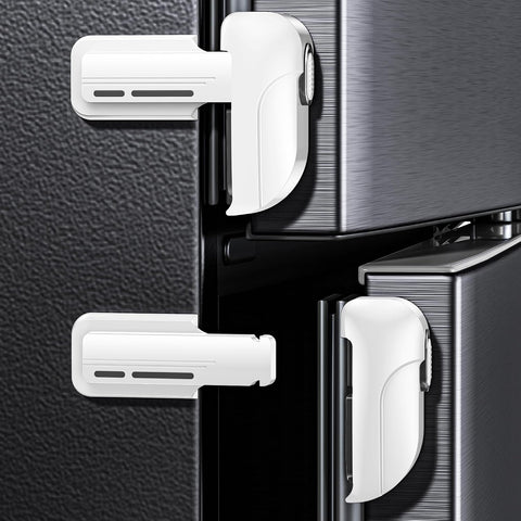 2 Pack Fridge Locks, Refrigerator Door Lock for Kids Baby Safety, Durable ABS Child Proof Freezer Latch to Keep Door Closed, Easy Install Child Lock for Fridge, No Tools Need or Drill