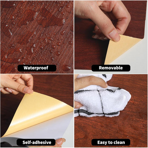 GSCIT Club Wood Tape, 2.4 inch X 15ft Self Adhesive Cherry Wood Grain Repair Tape Cherry Repair Patch for Tables, Chairs, Baseboards, Doors, Windows