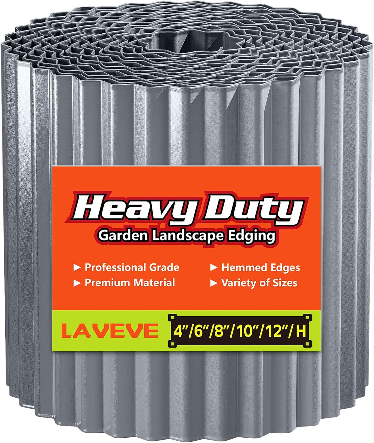 LAVEVE Corrugated Metal Garden Edging 6" x 20Ft, Landscape Edging Border