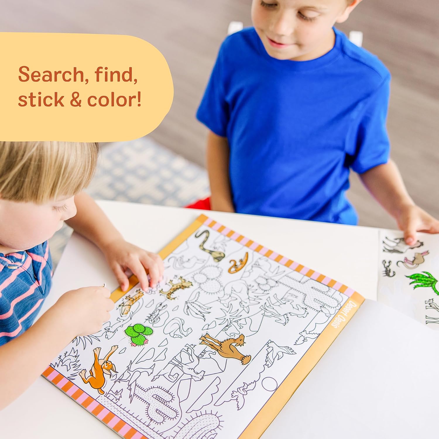 Melissa & Doug Seek & Find Sticker Pad – Animals, 400+ Stickers & 14 Scenes to Color, Search & Find Sticker Activity Pad for Coloring & Matching, Creative Learning Toys for Kids 4+ - FSC Certified