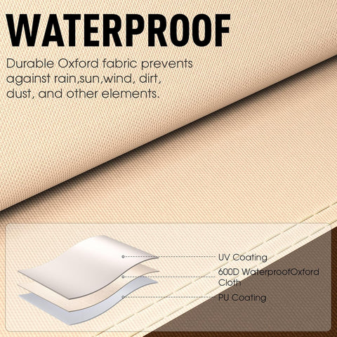Patio Furniture Covers, Outdoor Furniture Cover Waterproof, General Purpose, Outside Table and Chair Covers, Heavy Duty 600D (62 Inch L x 42 Inch W x 28 Inch H)-Brown