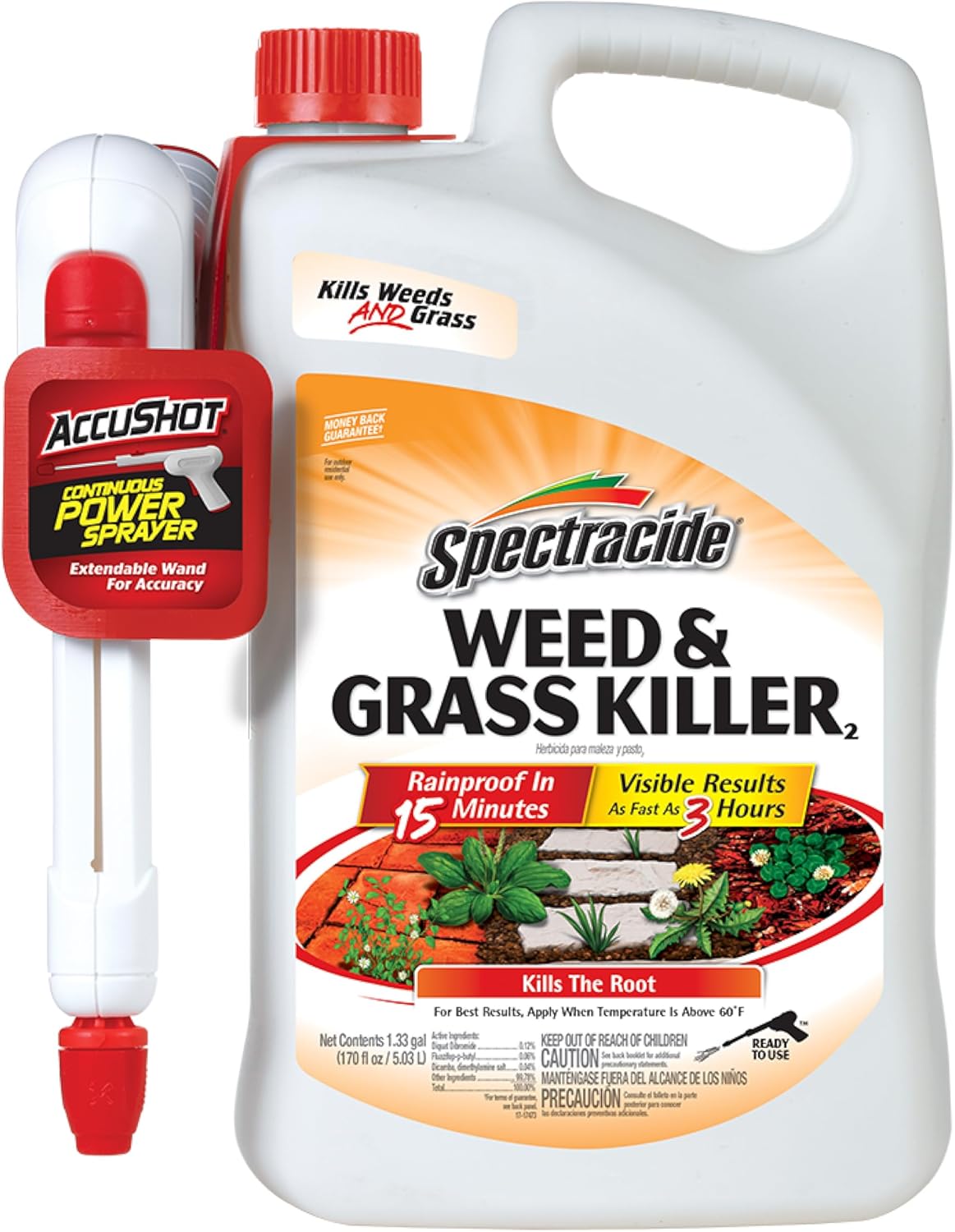 Spectracide Weed & Grass Killer with AccuShot Power Sprayer, 1.33 Gal
