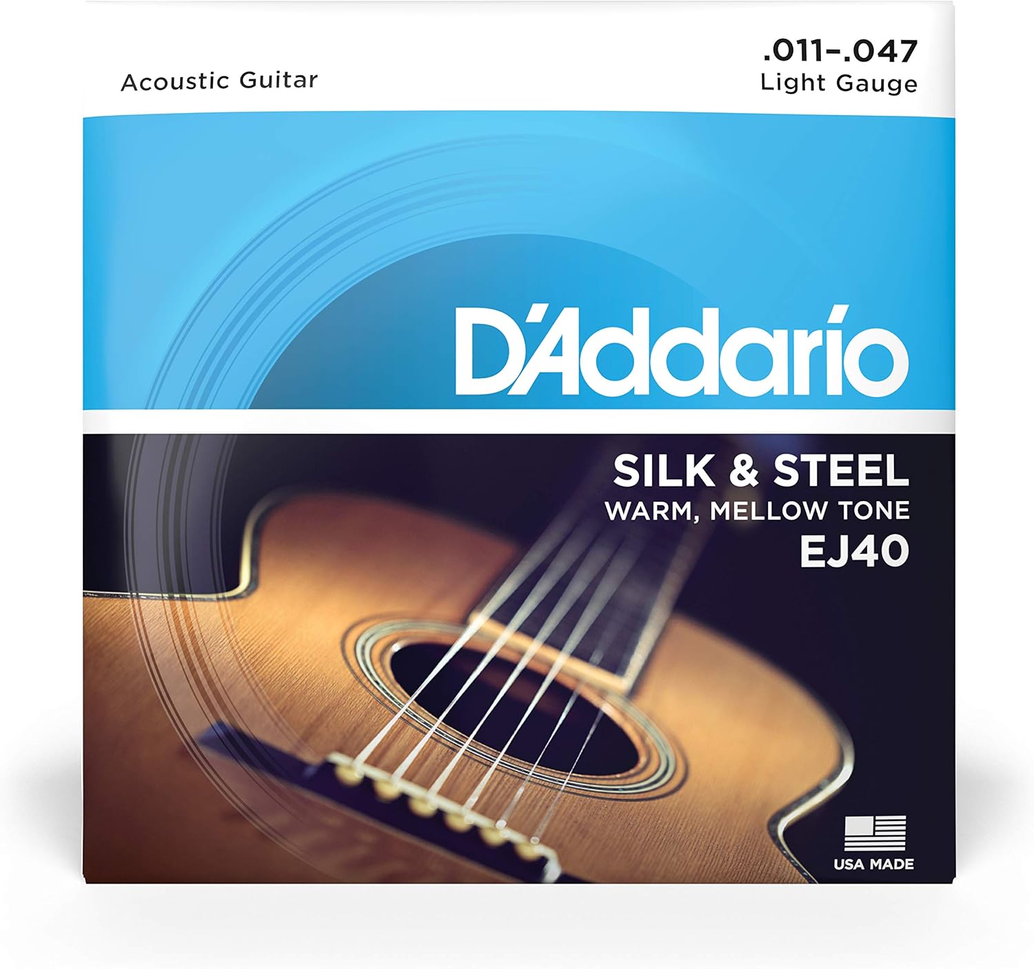 D'Addario Silk & Steel Acoustic Strings EJ40, 6-String, 11-47