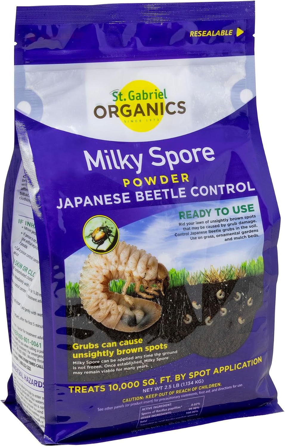 St. Gabriel Organics Milky Spore Powder Grub Control, 40oz