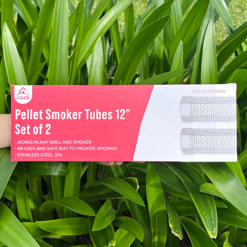 LIZZQ Premium Pellet Smoker Tube 12" (Set of 2) 5 Hours of Billowing Smoke