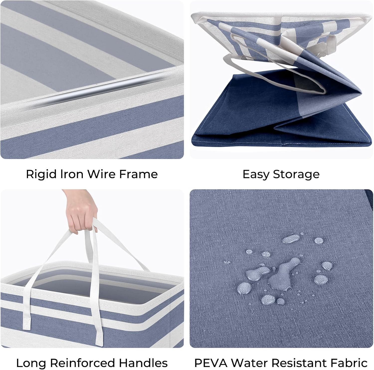 HomeHacks 2 Pack Laundry Baskets, Laundry Hampers Bags (Blue+Pink 75L)