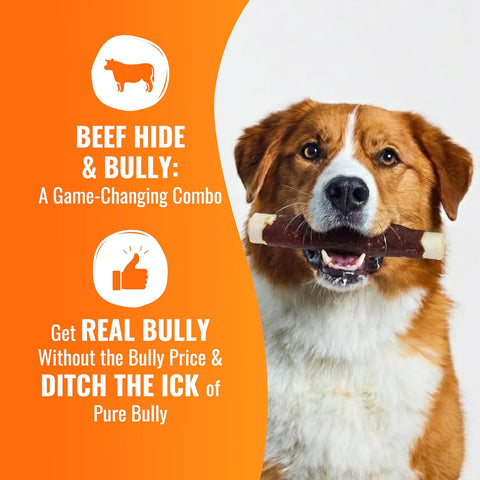 GOOD 'N' FUN Rolls Dog Treat with Real Bully for Large Dogs, 3 Count