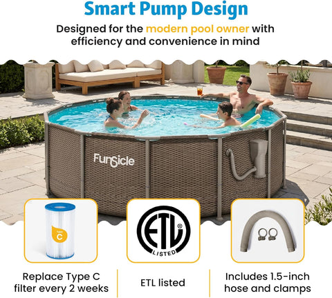 Funsicle SkimmerPlus 1,500 GPH Filter Pump for Above Ground Swimming Pools
