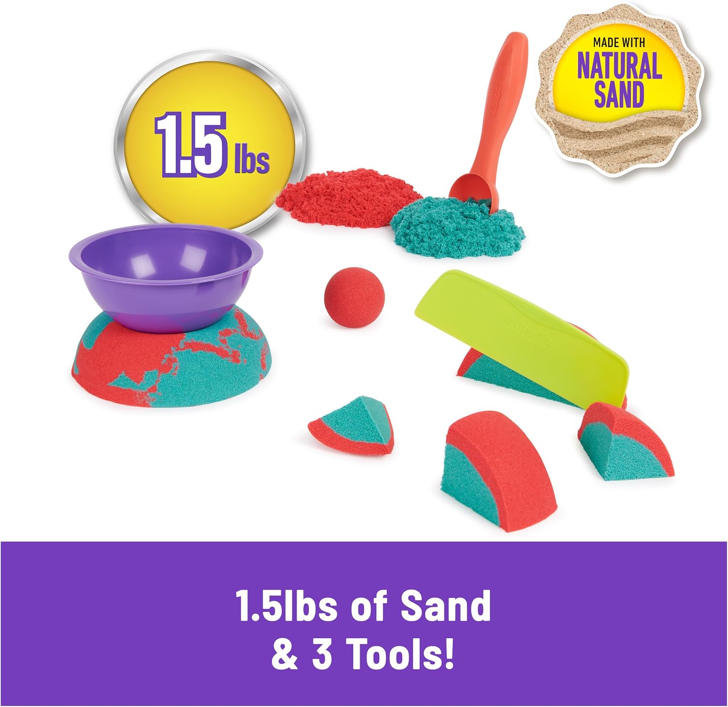 Kinetic Sand Mold n' Flow Set, Moldable Play Sand Sensory Toys, Ages 3+