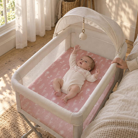 3 Pack Bedside Bassinet Sheets Girl & Boy 33" x 20" Rectangle